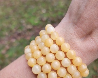 Orange Calcite Beaded Bracelet | 8mm | Crystal Bracelet