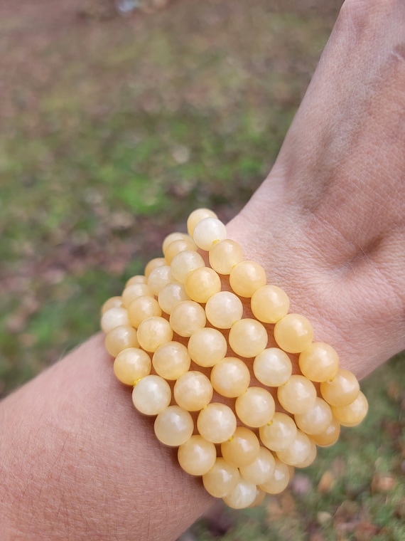 Yellow Calcite Beaded Bracelet | 8mm | Crystal Bracelet