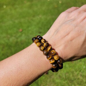 Tiger Eye Beaded Bracelet | 8mm Beads | Tiger&#39;s Eye