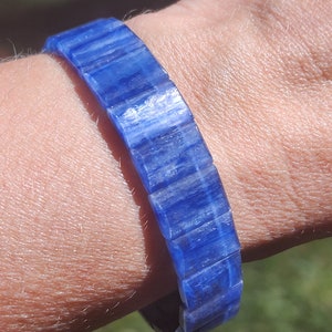 Kyanite Bangle Bracelet | 20mm | Stretchy Bangle Bracelet