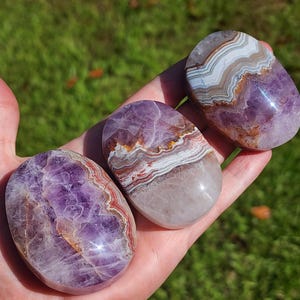 Amethyst Agate Palm Stone | Banded Crystal