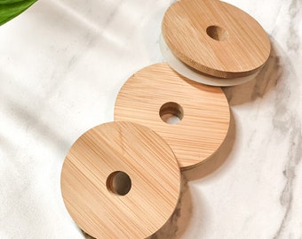 3 Bamboo Lids | Lid for Beer Can Glass | Lid for Coffee Cup | Bamboo Lids for Coffee Glass Cups | Bamboo Lid for Beer Can Glass |