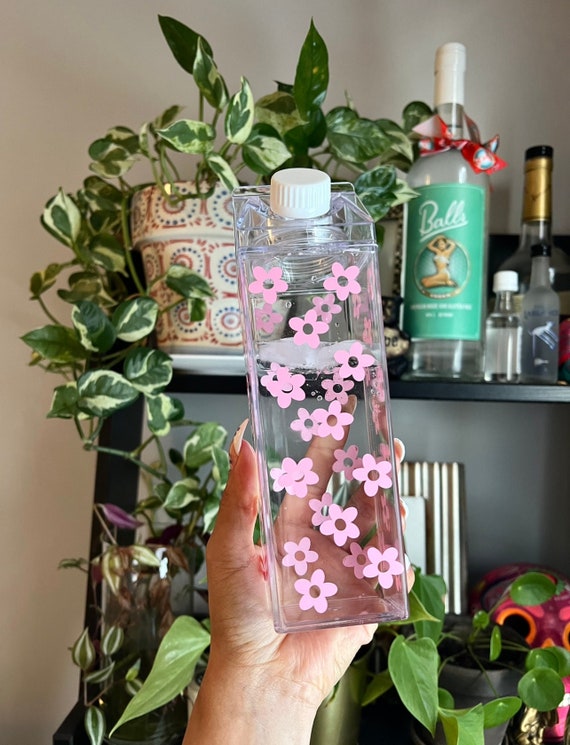 Flower Milk Carton Water Bottle | Flower Water Bottle | Milk Carton Water  Bottle | Milk Carton | Decorated Milk Carton Water Bottle