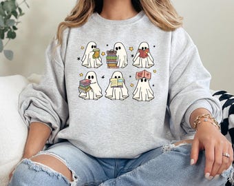 Cute Ghost Crewneck | Halloween Crewneck | Cute Spooky Gifts | Cute Spooky Sweatshirt| Cute Ghost Gift | Girly Ghosts Crewneck |