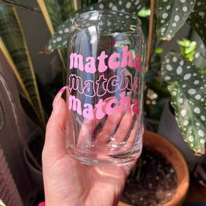 Matcha Glass Cup | Matcha Cup | Libbey Cup | Glass Cup | Coffee Glass | Iced Coffee Glass | Glass Can | Cute Cup | Trendy Glass Cup