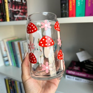 Mushroom Cup | Mushroom Core | Glass Cup | Coffee Glass | Iced Coffee Glass | Glass Can | Cute Cup | Trendy Glass Cup