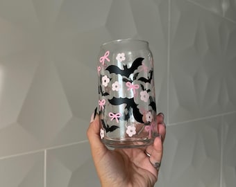 Halloween Glass Cup | Halloween Cup | Libbey Cup | Glass Cup | Halloween Coffee Glass | Iced Coffee Glass | Glass Can | Fall Cup |