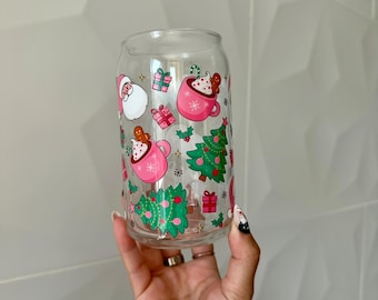 Christmas Tree Glass Cup | Holiday Coffee Glass