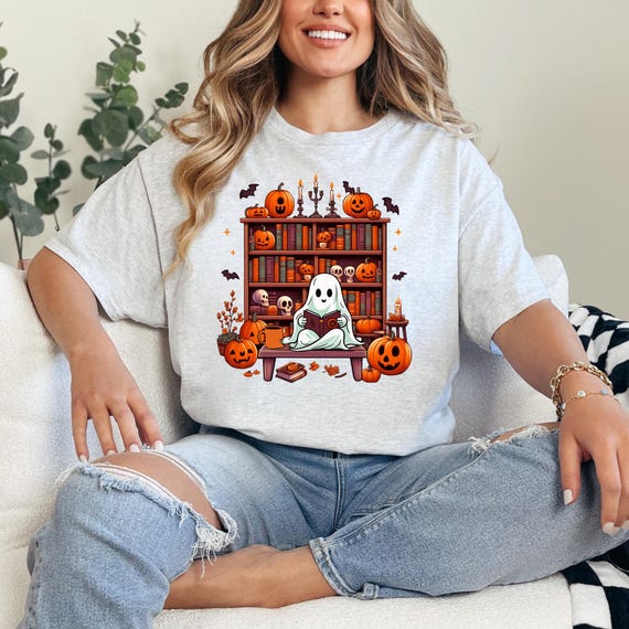 Cute Ghost Tee | Bookish Halloween T-Shirt | Bookish Spooky Gifts | Cute Spooky T-Shirt | Cute Ghost Gift | Cute Ghosts  Tee |  Cute T-Shirt