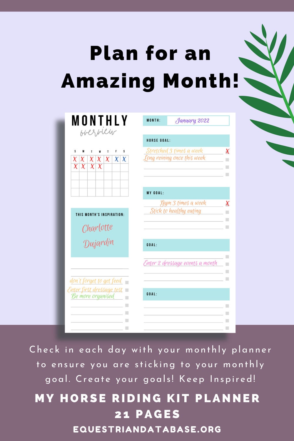 Horse Riding Planner Printable, Horseback Riding Schedule, US Letter ...