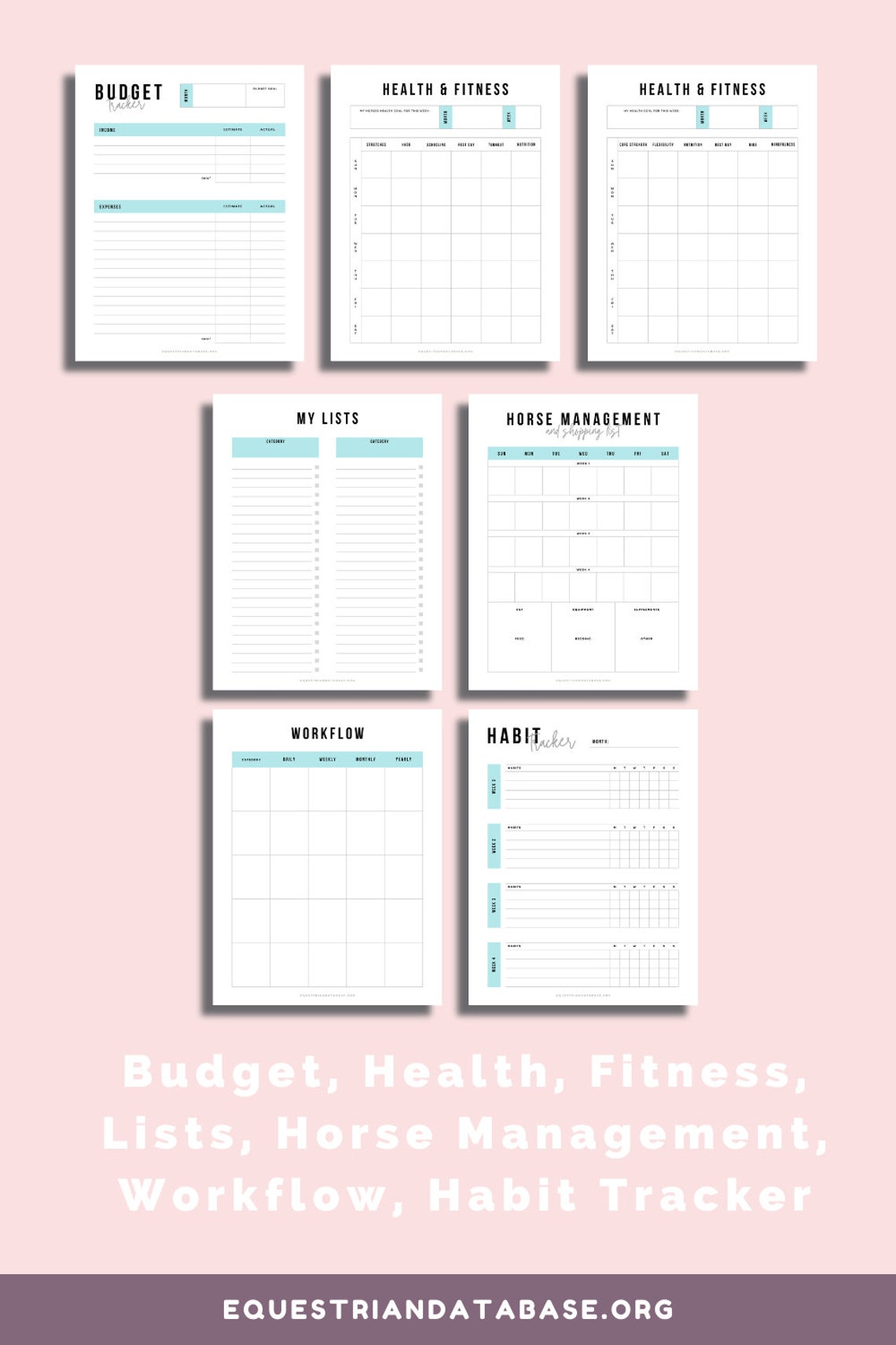 Horse Riding Planner Printable, Horseback Riding Schedule, US Letter ...