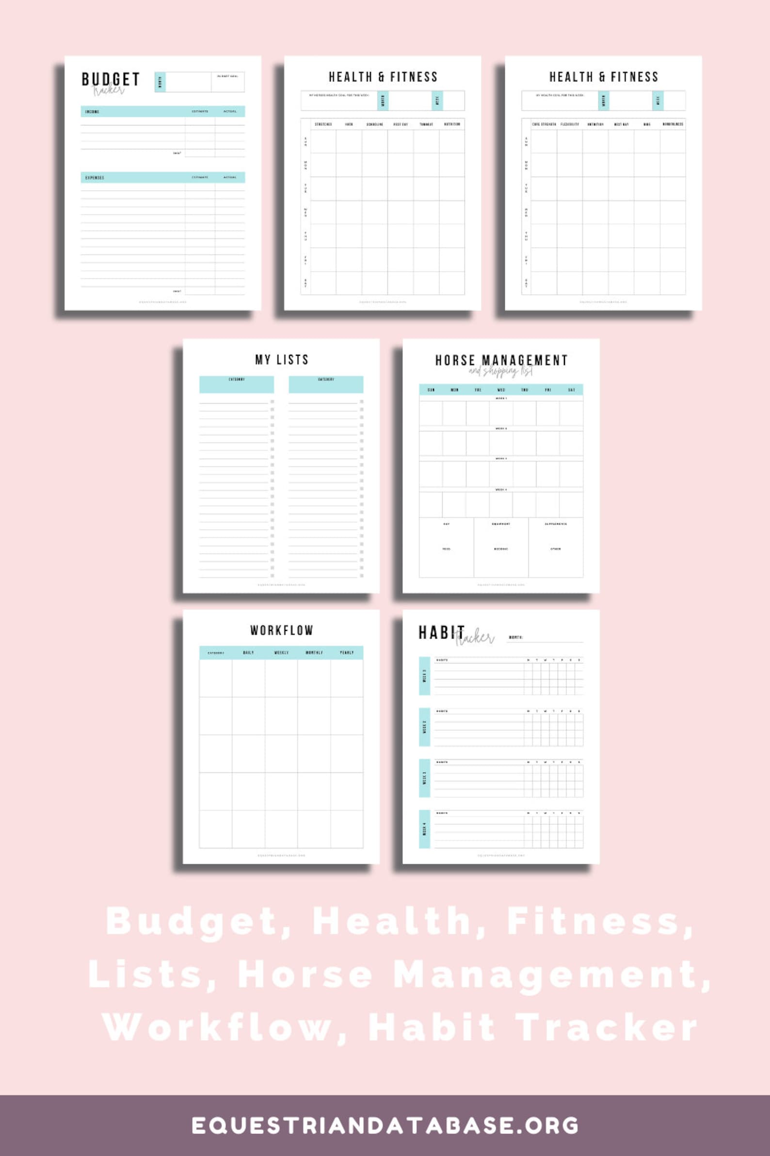 Horse Riding Planner Printable, Horseback Riding Schedule, US Letter ...