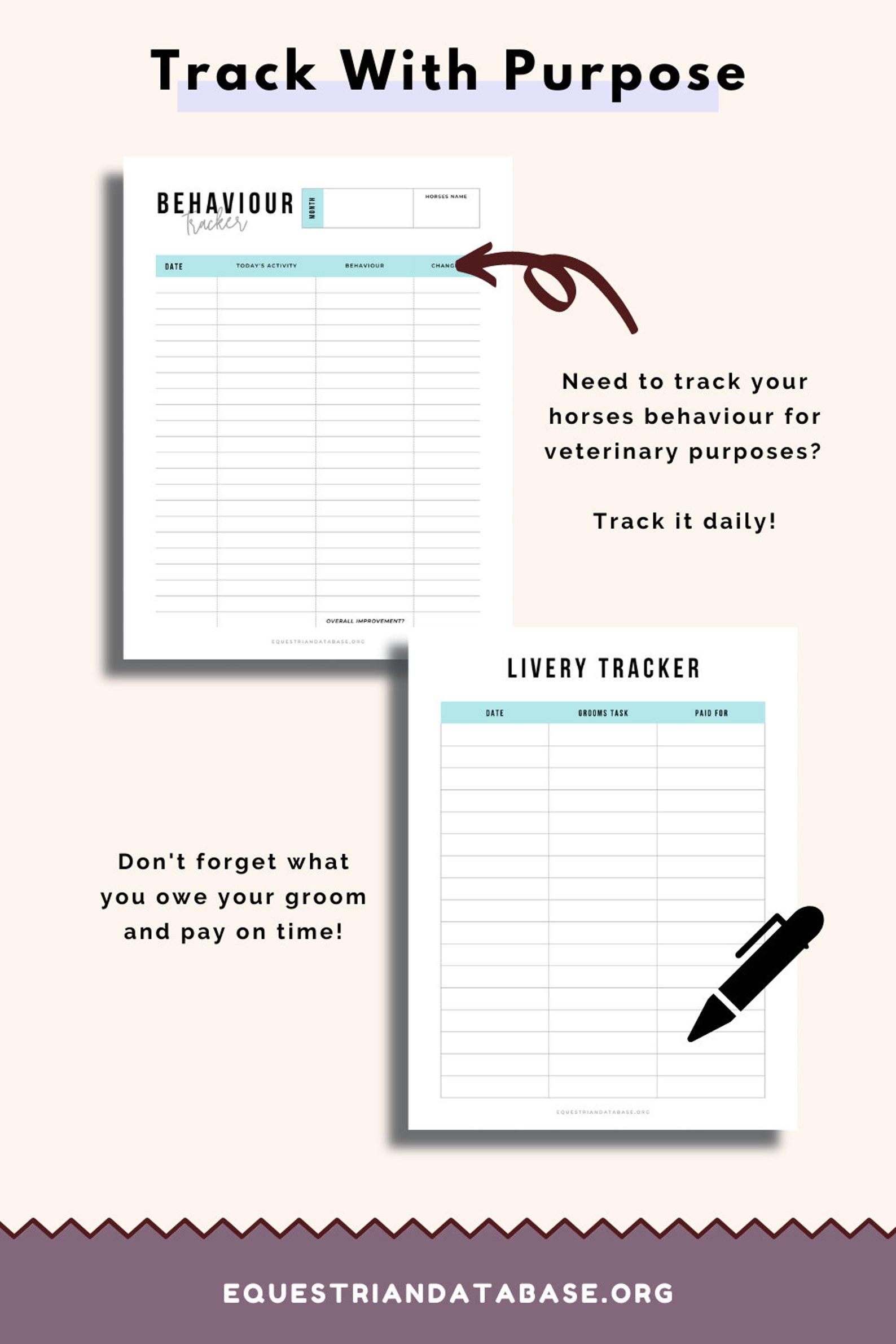 Horse Riding Planner Printable, Horseback Riding Schedule, US Letter ...