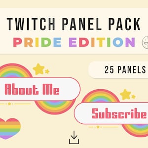 Pride Panel Package | Rainbow, Retro, Streaming Panels, Twitch, Kick, 25 Panels