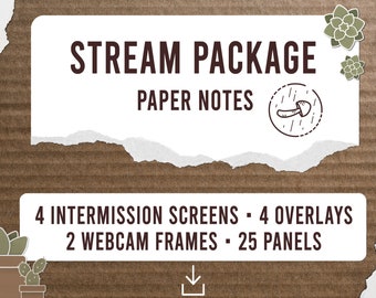 Twitch Package / Paper Notes Style / Para Twitch y otras plataformas de streaming