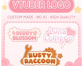 Logotipo de Vtuber personalizado, texto de transmisor, logotipo de Twitch Kick Streaming de YouTube