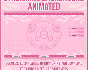 Fondo de Vtuber de Bruja Animada: Fantasía Kawaii Rosa (MP4)
