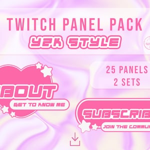 Y2K Pink Twitch Panels: Streaming Graphics Set (Digital Download)