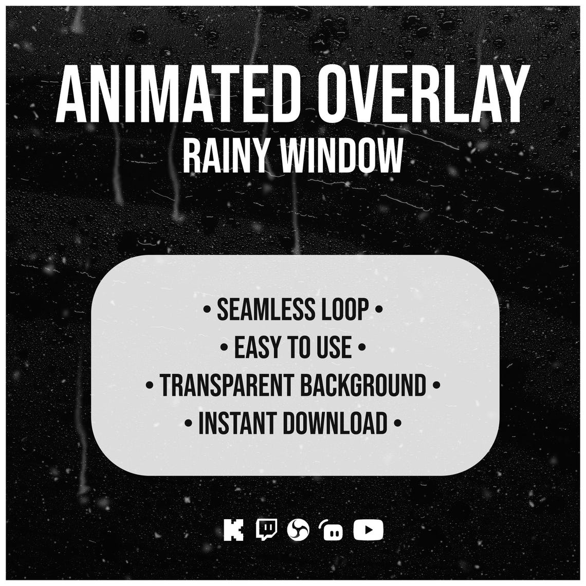 Animated Overlay Rainy Window Vtuber Asset Twitch Overlay Meme Screen ...