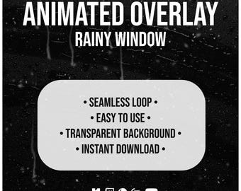 Superposición animada de ventana lluviosa: Recurso de transmisión divertido (descarga digital)