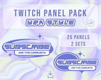 Paneles de Twitch Y2K: Paquete de transmisión Purple Oldschool (descarga digital)