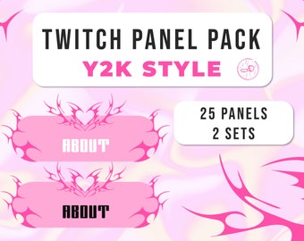 Paneles de Twitch de Llamas Rosadas del Año 2000: Paquete de transmisión de E-Girl (descarga digital)