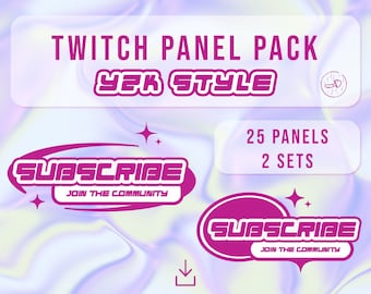 Paneles de Twitch Y2K: Paquete de transmisión de la vieja escuela rosa (descarga digital)