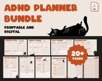 Planificador de TDAH para adultos IMPRIMIBLE Life Journal Paquete de programación en PDF imprimible