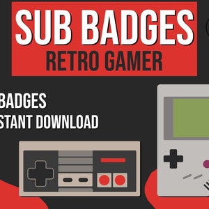 Retro Gamer Sub Badges: Classic Console Designs (Digital Download)