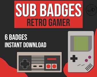Insignias de suscripción de jugador retro: diseños de consolas clásicas (descarga digital)