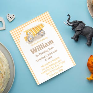 Dump Truck Birthday Invitation Editable Boy Birthday Party Invite Construction Party Digital Download Outdoor Party Canva Template Printable