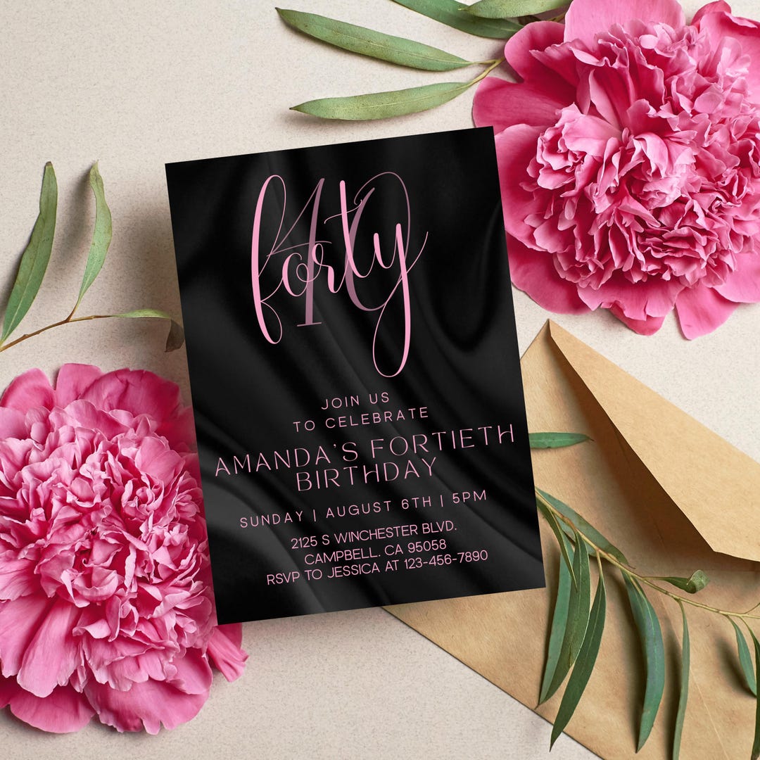 Milestone Birthday Invitation Black Editable Birthday Party Invite ...