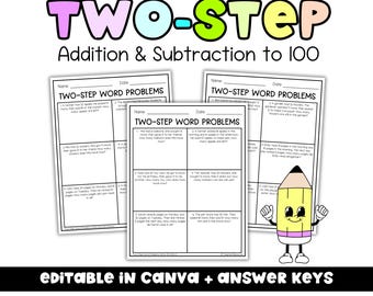 Zwei-Schritt-Wortproblem der 2.Klasse | Adventskalender 2020 Mathe-Übungen | Homeschool and Classroom Printable