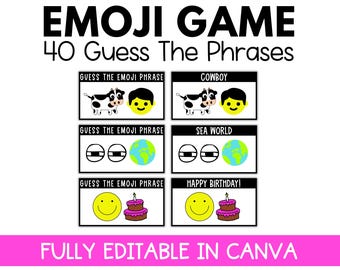 Guess the Emoji Game: 40 Emoji Puzzles, Classroom Icebreaker (PDF Download)