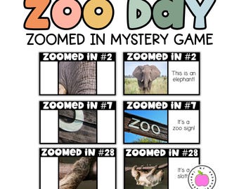 Aktywności w Dniu Zoo: Gra w zgadywanie obrazków | Tajemniczy obrazek w powiększeniu | Cyfrowa gra o zwierzętach z zoo | Gra klasowa na koniec roku