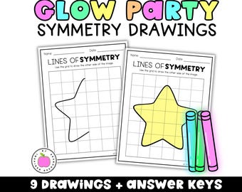 Arkusze ćwiczeń z linii symetrii na Dzień Blasku | Ćwiczenia matematyczne na koniec roku | Strony z rysunkami geometrycznymi | Powtórka z wakacji dla klas 1-4