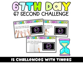 67e dag schoolactiviteit | Digitale PowerPoint-game 67 Second Challenge voor 6 7 Trend