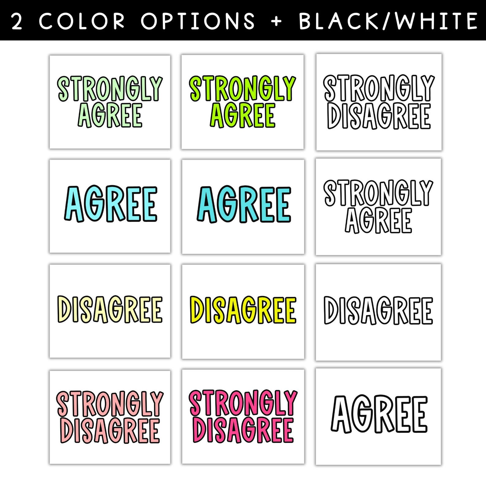 Four Corner Classroom Labels: Agree Disagree & ABCD Number Options ...
