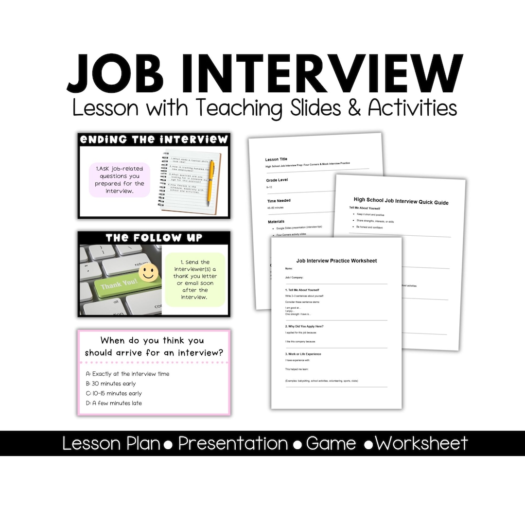 High School Job Interview Skills Lesson | Mock Interview Questions ...
