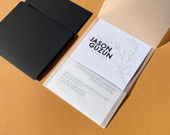A6 handmade envelopes, wedding invitation or  RSVP envelopes, cardboard 250 g, transparent envelope, baptism envelopes