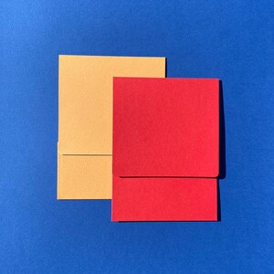 Sobres hechos a mano A6, sobres de invitación de boda o RSVP, cartón 250 g, sobres naranja y rojo