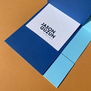 Sobres hechos a mano A6, sobres de invitación de boda o RSVP, cartón 250 g, sobres de bautizo, sobres azules