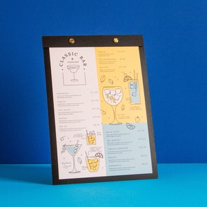 Menu Holder, Restaurant Menu Cover, Cafe Bar Menu Board, Table Menu Folder, Menu Sleeves, Wedding Guest Book, Plastic Clipboards, Black Menu