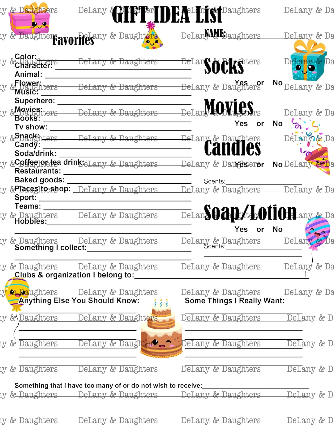 Birthday Gift Idea List Etsy