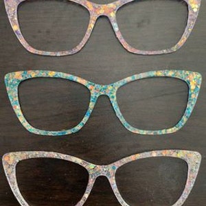 Holographic Opal Iridescent Glitter Magnetic Glasses Tops Pair Frame Color Changing Custom Made