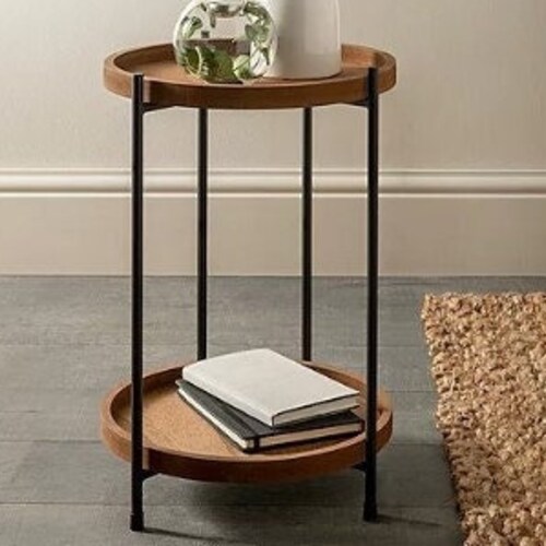 Wood Side Table Round Side Table Modern Side Table Minimal Etsy