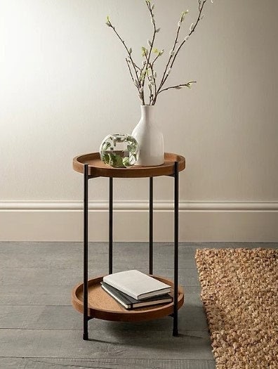round side table with drawer