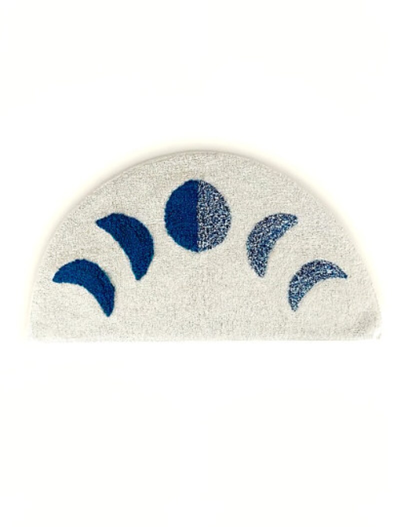 Moon Phase Semi Circle Bath Mat Half Moon Bath Mat White Etsy