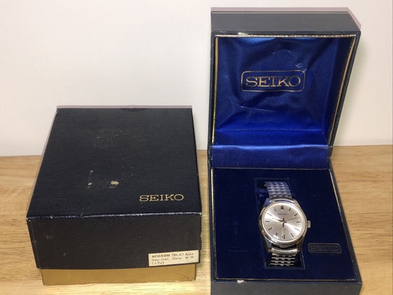 Vintage Seiko 17J Stainless Steel Wrist Watch W/ Box 66-7109 | Etsy