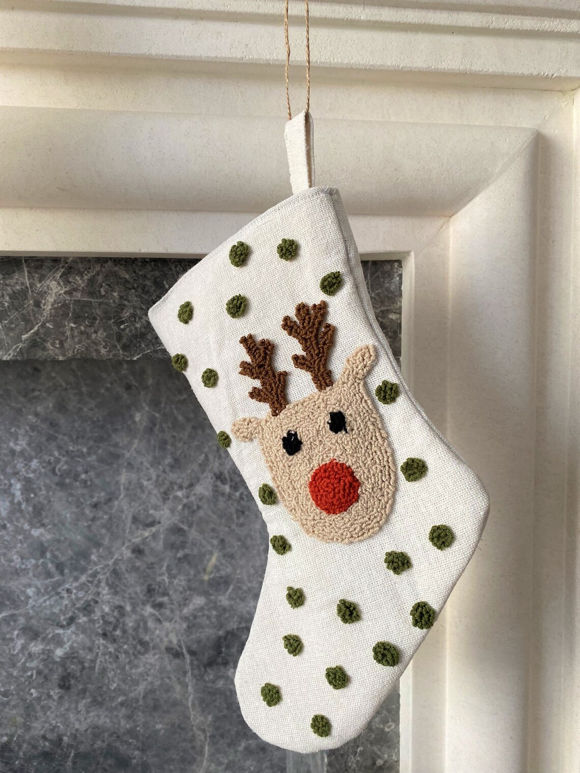 Punch Christmas Ornament Punch Needle Xmas Stocking Etsy